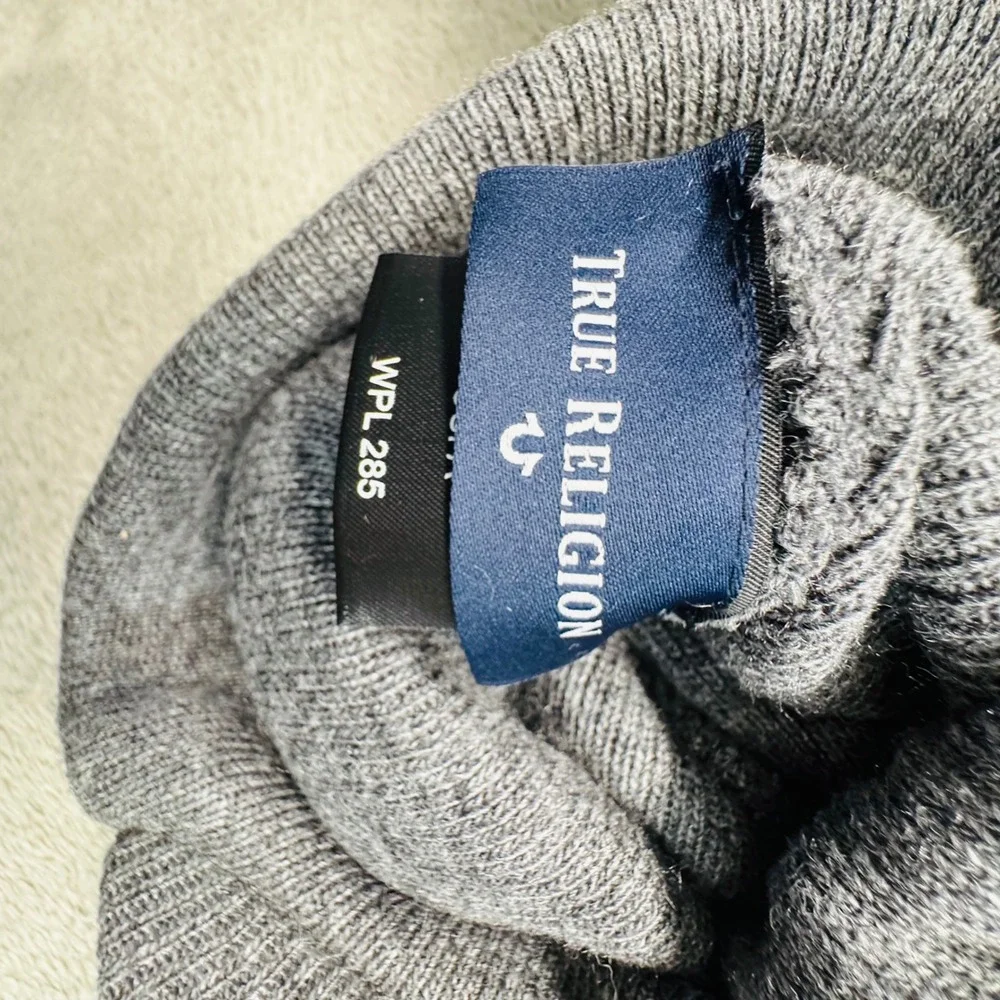 True‎ Religion Mens Charcoal Gray Beanie Hat TR2509 OSFA Ribbed Cuff